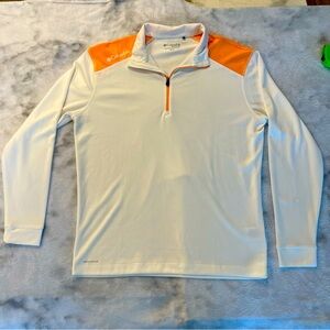 Columbia Golf White and Orange Pullover